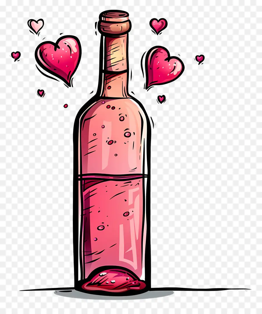 Botella De Vino，El Día De San Valentín PNG