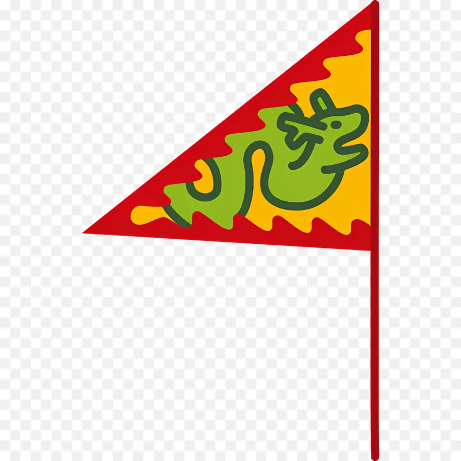 Dragón De La Bandera，Rojo Y Verde De La Bandera PNG