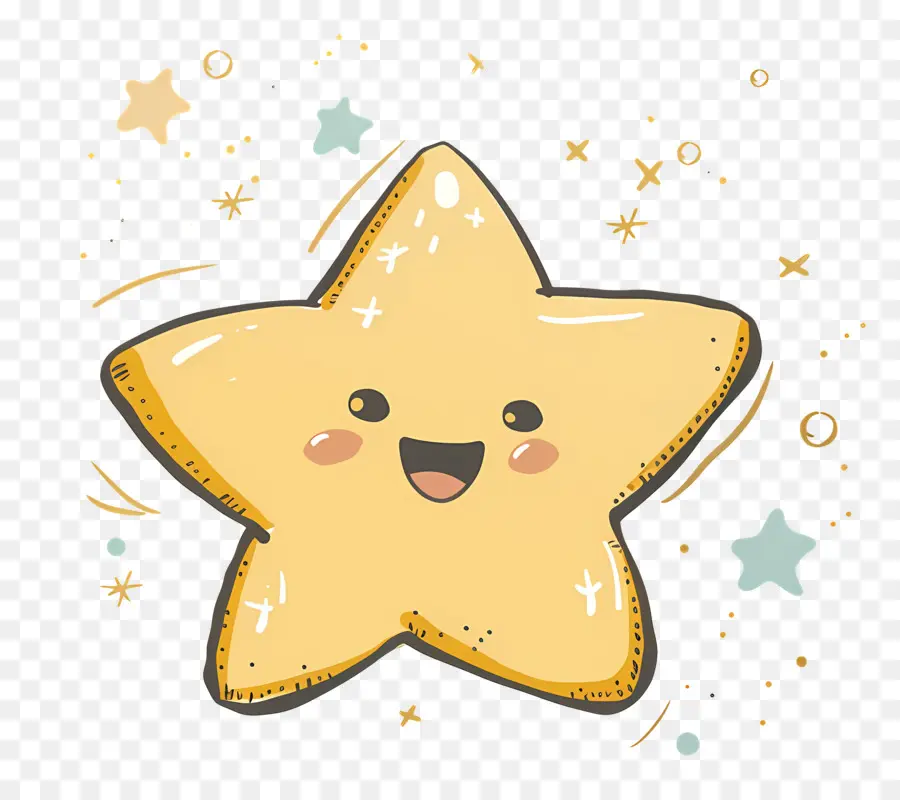 Estrella De Oro，De Dibujos Animados De Estrellas PNG