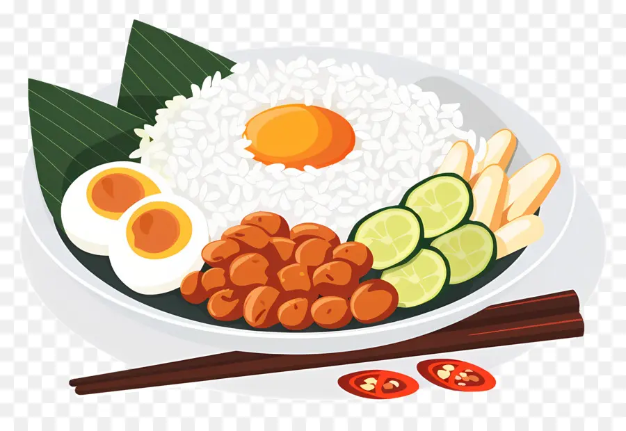 Nasi Lemak，Plato De Arroz PNG