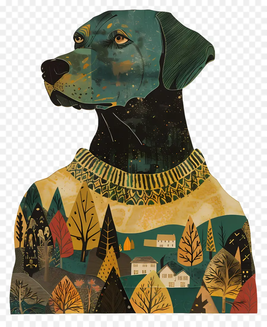 Labrador En Suéter，Pintura De Perro PNG