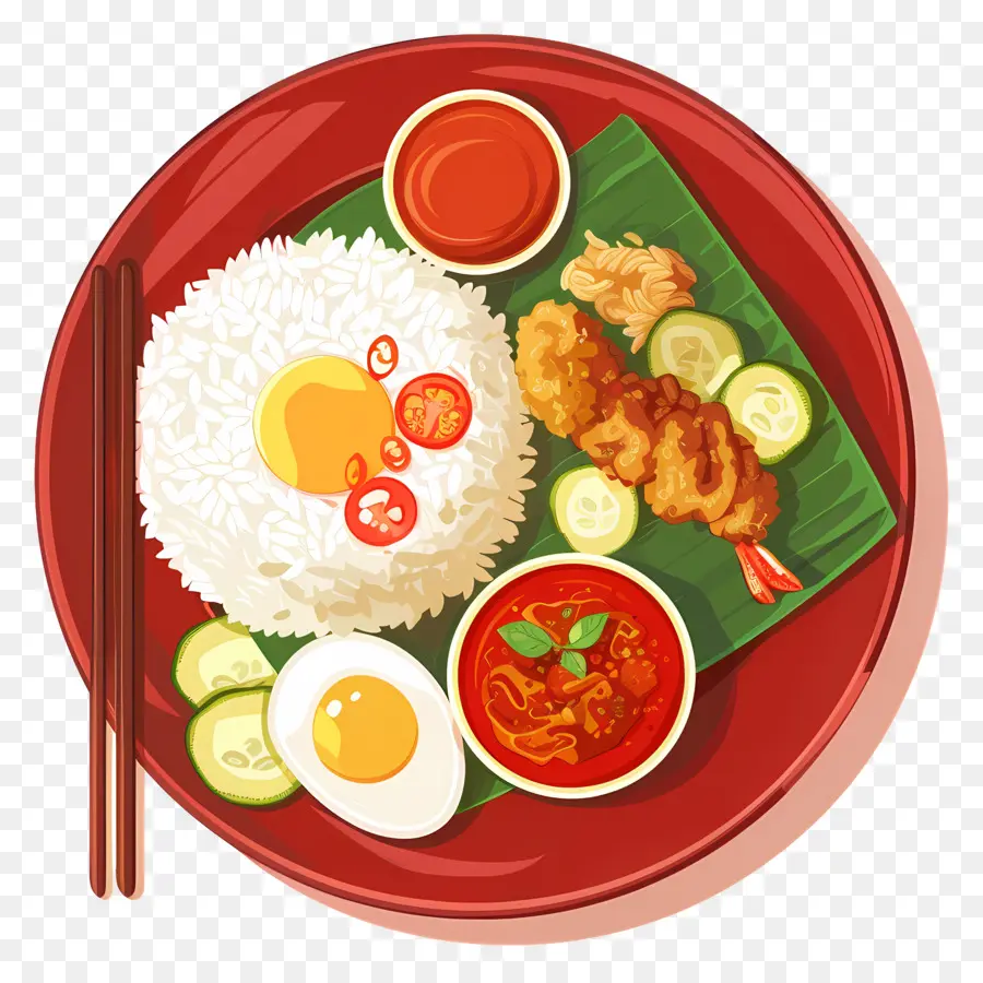 Nasi Lemak，Cocina Asiática PNG