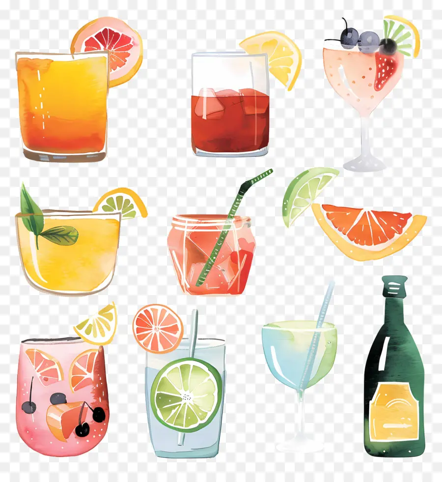 Beverages，Vintage Cócteles PNG