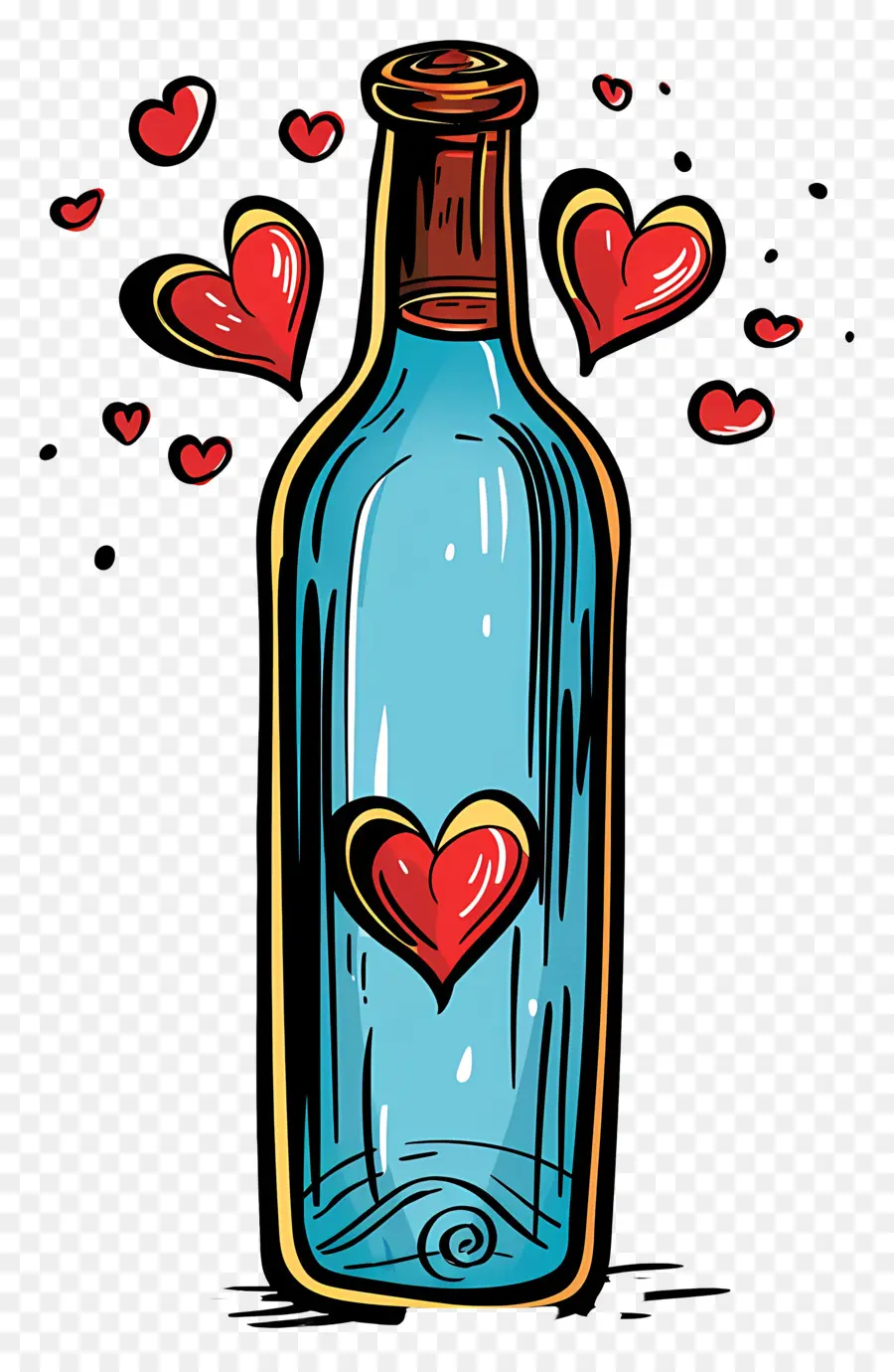 Botella De Vino，El Día De San Valentín PNG