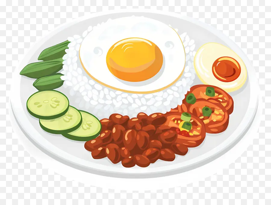 Nasi Lemak，La Presentación De La Comida PNG