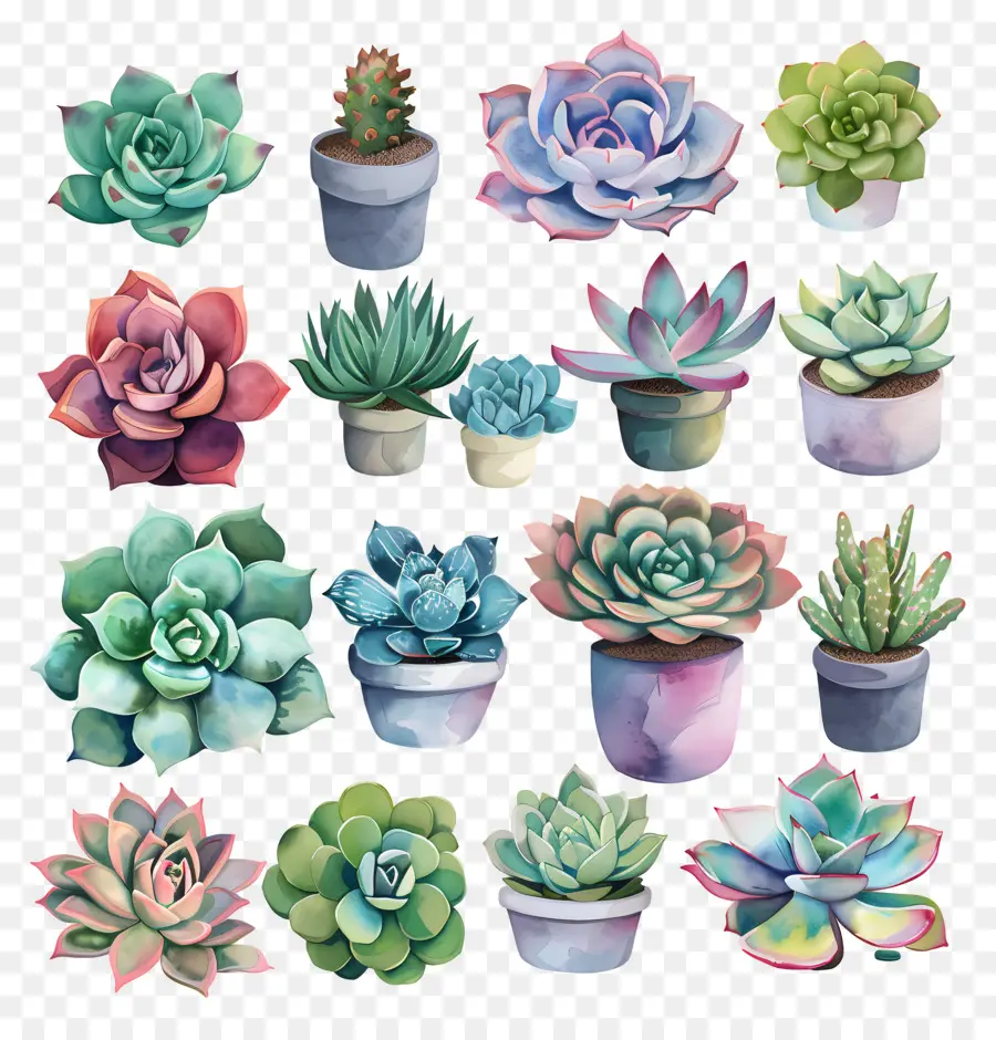 Las Plantas Suculentas，Las Plantas En Maceta PNG