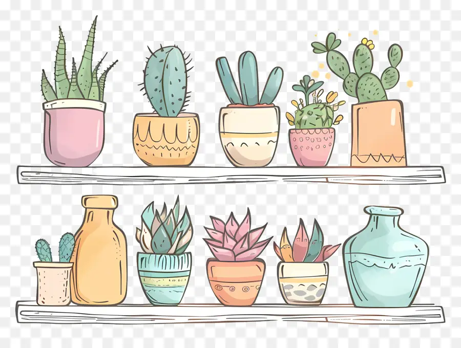 Plantas En El Estante，Las Plantas En Maceta PNG