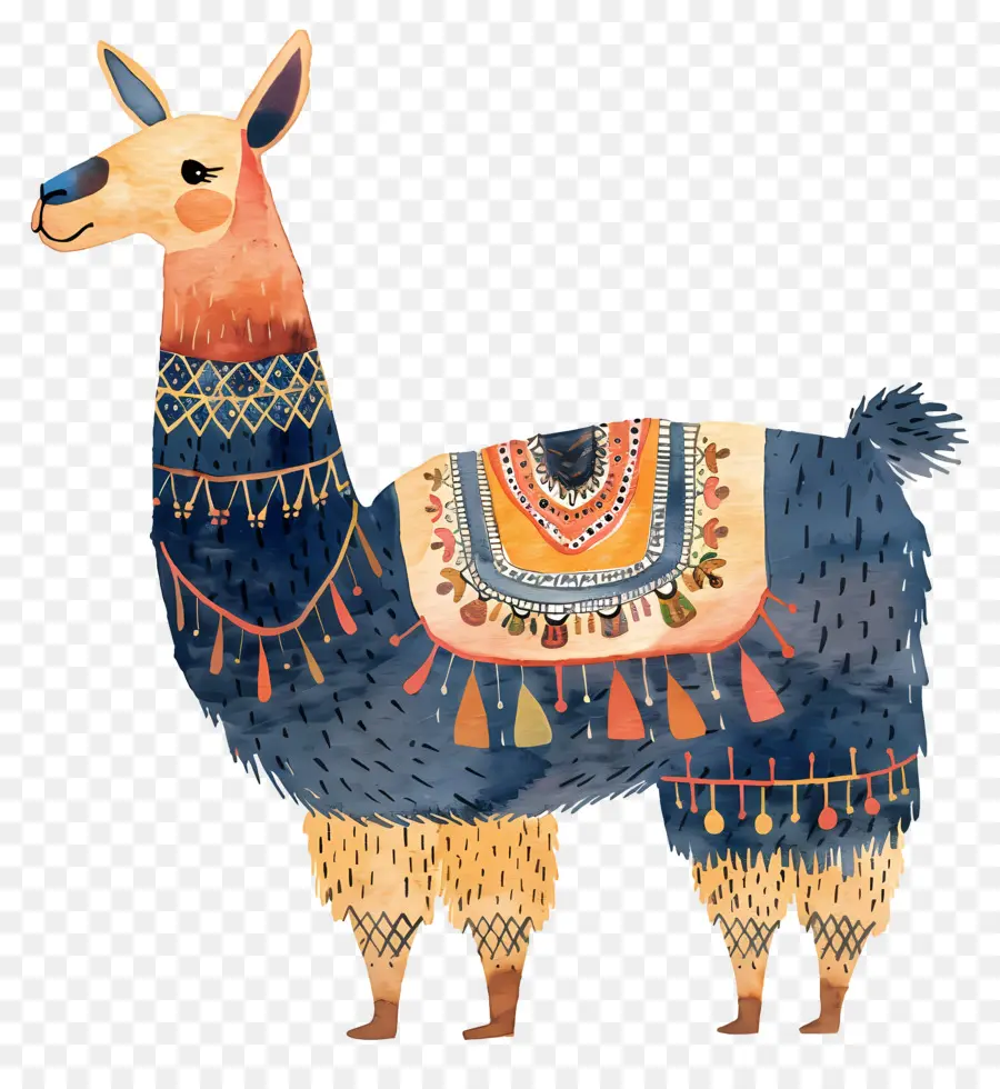 Llama，Ilustración Acuarela PNG