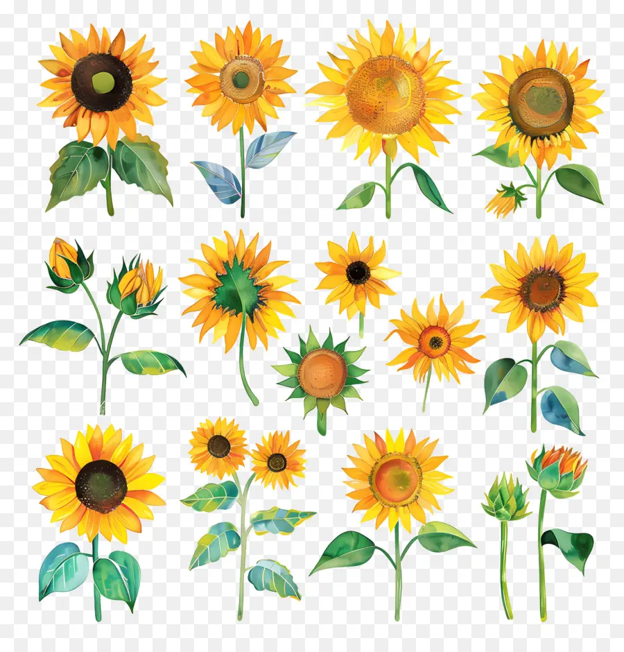 Los Girasoles，Pétalos Amarillo PNG