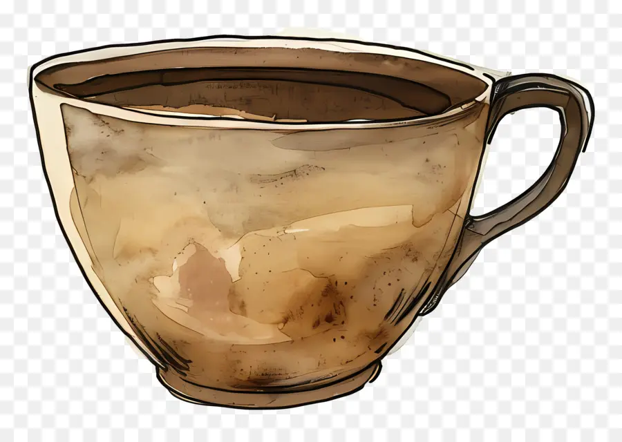 Taza De Café，De Color Marrón Claro PNG