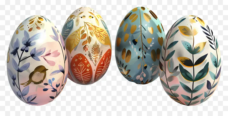 Los Huevos De Pascua，Diseño Floral PNG