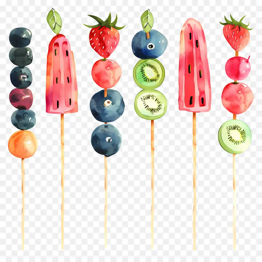 Brochetas De Fruta，La Sandía PNG