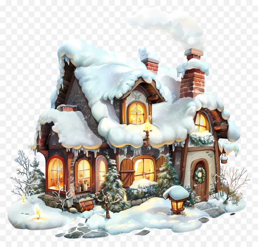 Casa De Invierno De Nieve，Invierno PNG