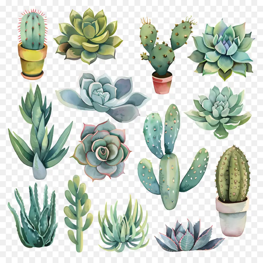 Las Plantas Suculentas，Las Plantas En Maceta PNG