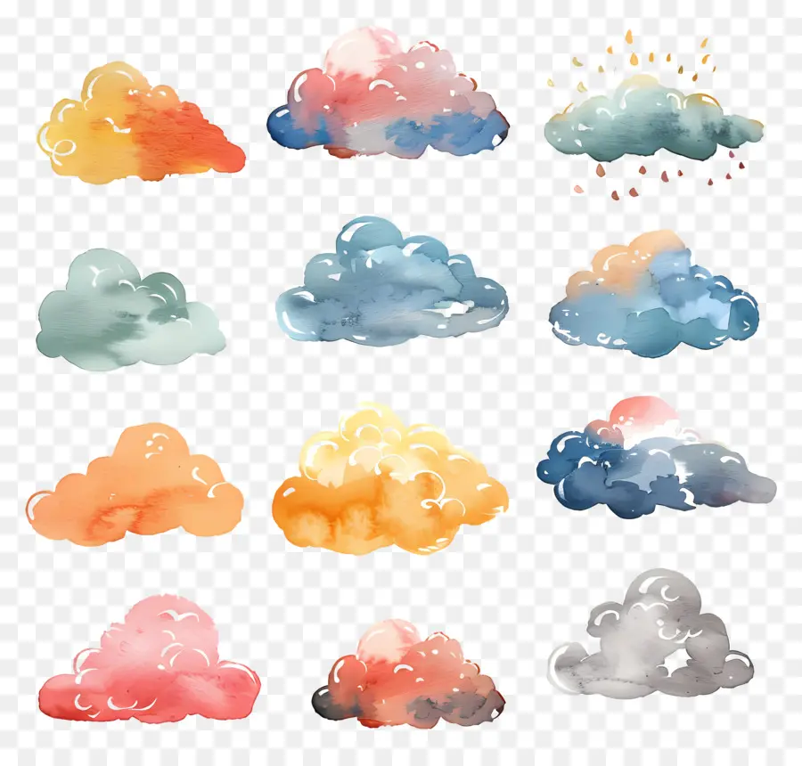 La Nube，Acuarela Nubes PNG