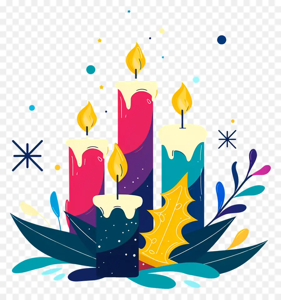 Velas De Navidad，Velas Coloridas PNG