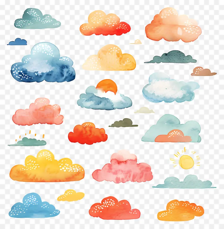 La Nube，Acuarela Nubes PNG