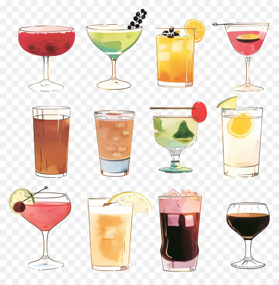 Beverages，Vintage Cócteles PNG