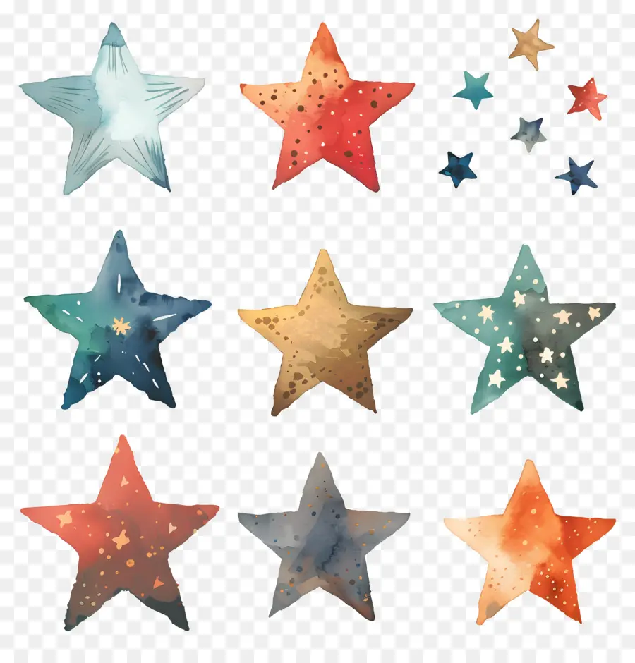 Estrellas，Acuarela PNG