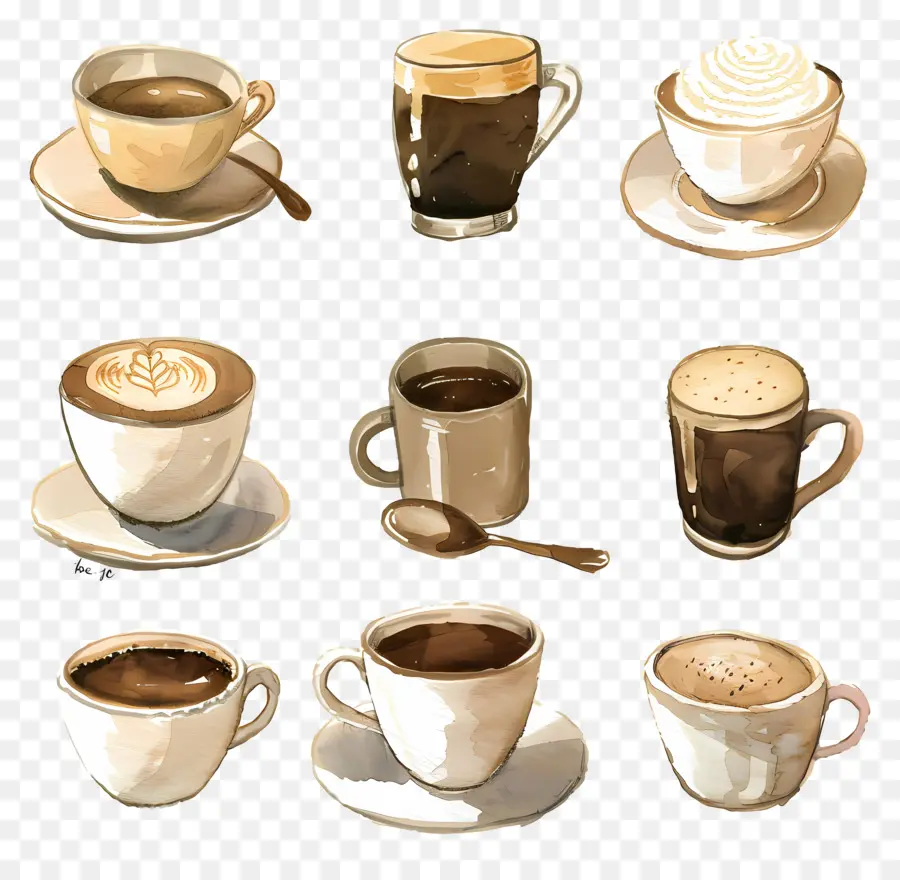 Café，Pintura A La Acuarela PNG