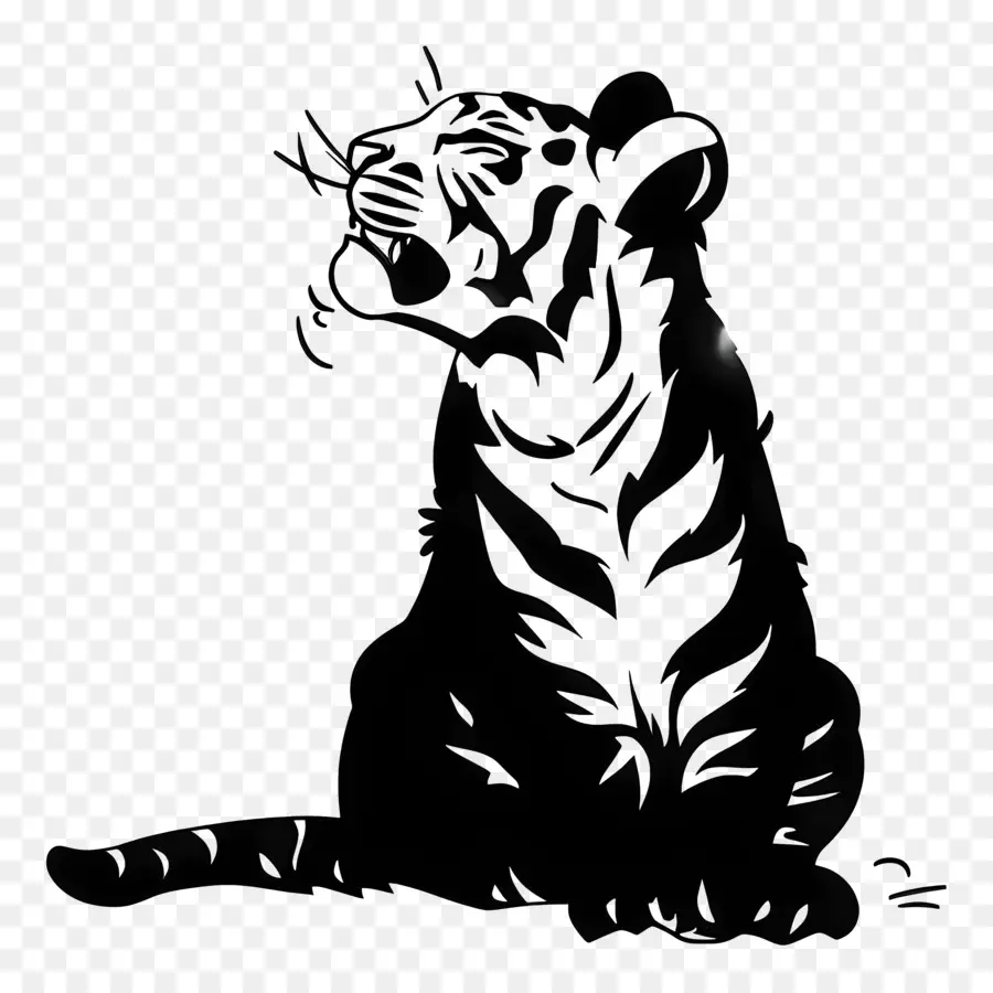 Cartoon Tiger，Black Tiger PNG