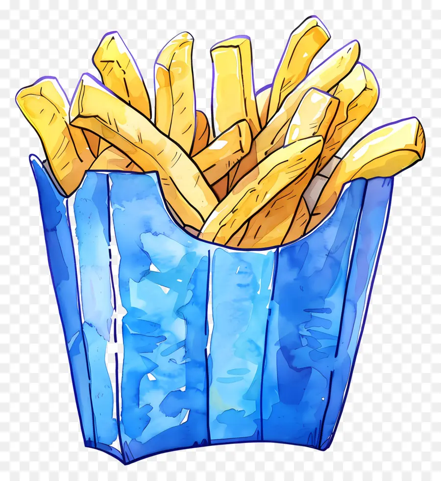 Las Papas Fritas，Azul PNG