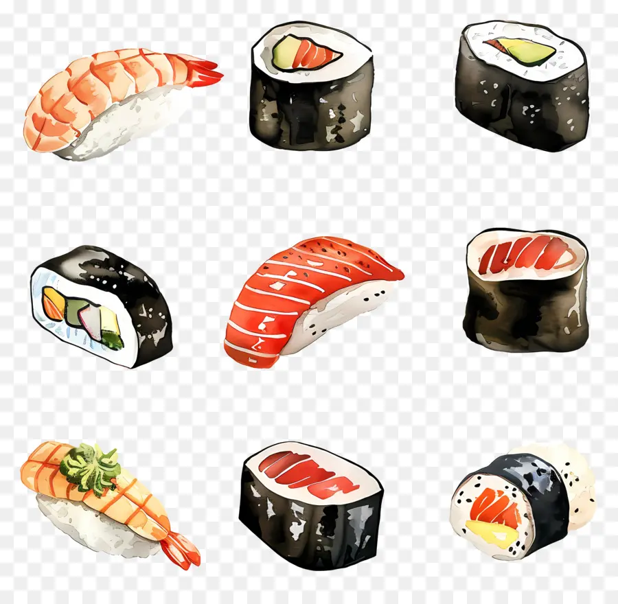 Sushi，Rollos De Sushi PNG