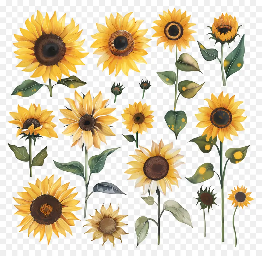 Los Girasoles，Fresco PNG