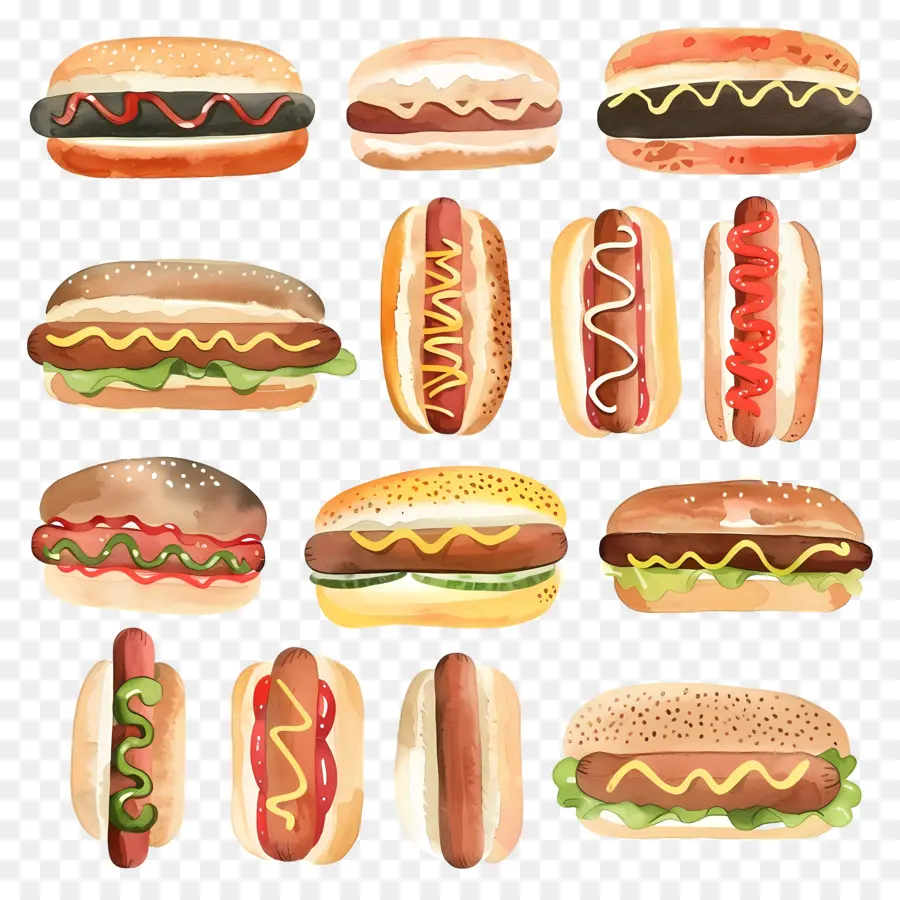 Perros Calientes，Bollos PNG