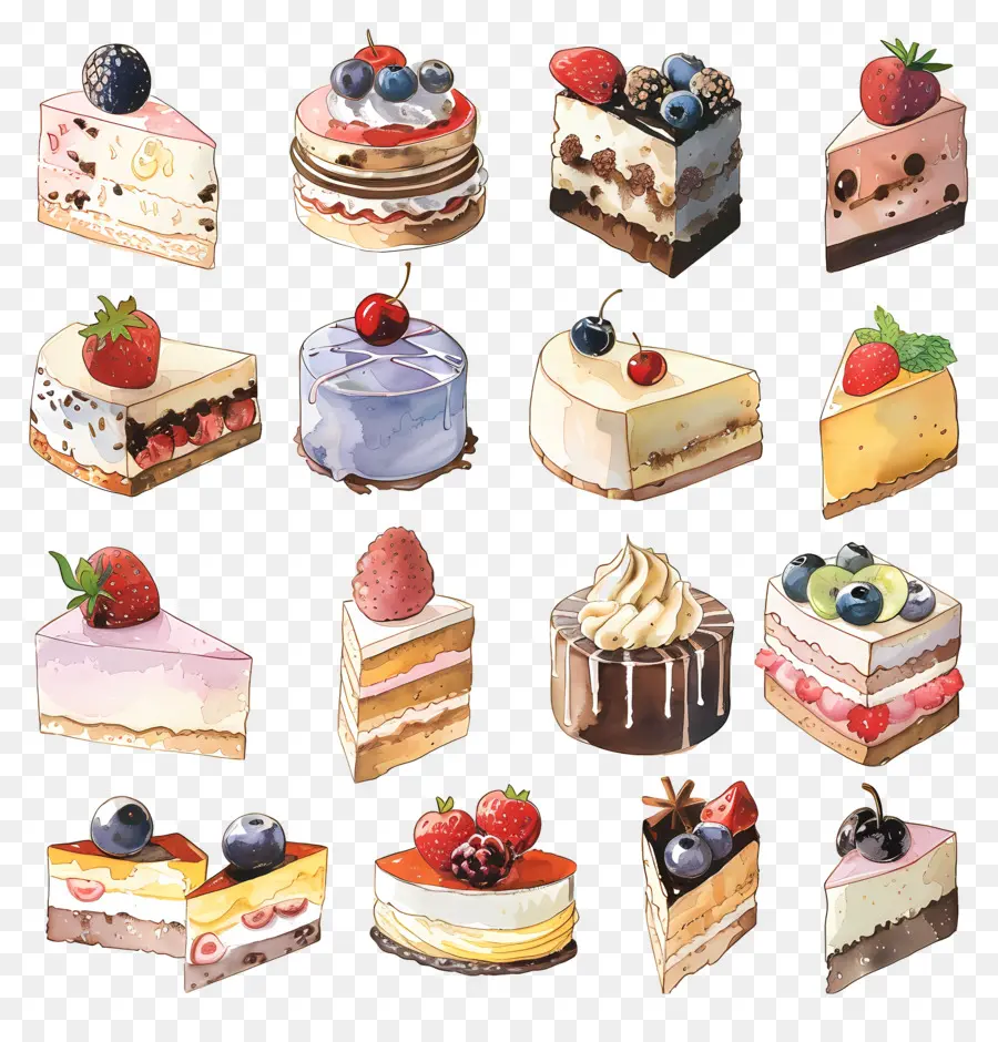 De Postre，Pinturas Acuarela PNG