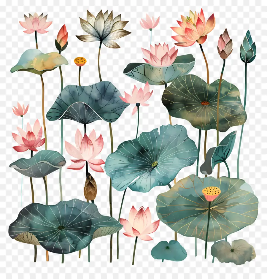 Lotus，Las Flores De Loto PNG