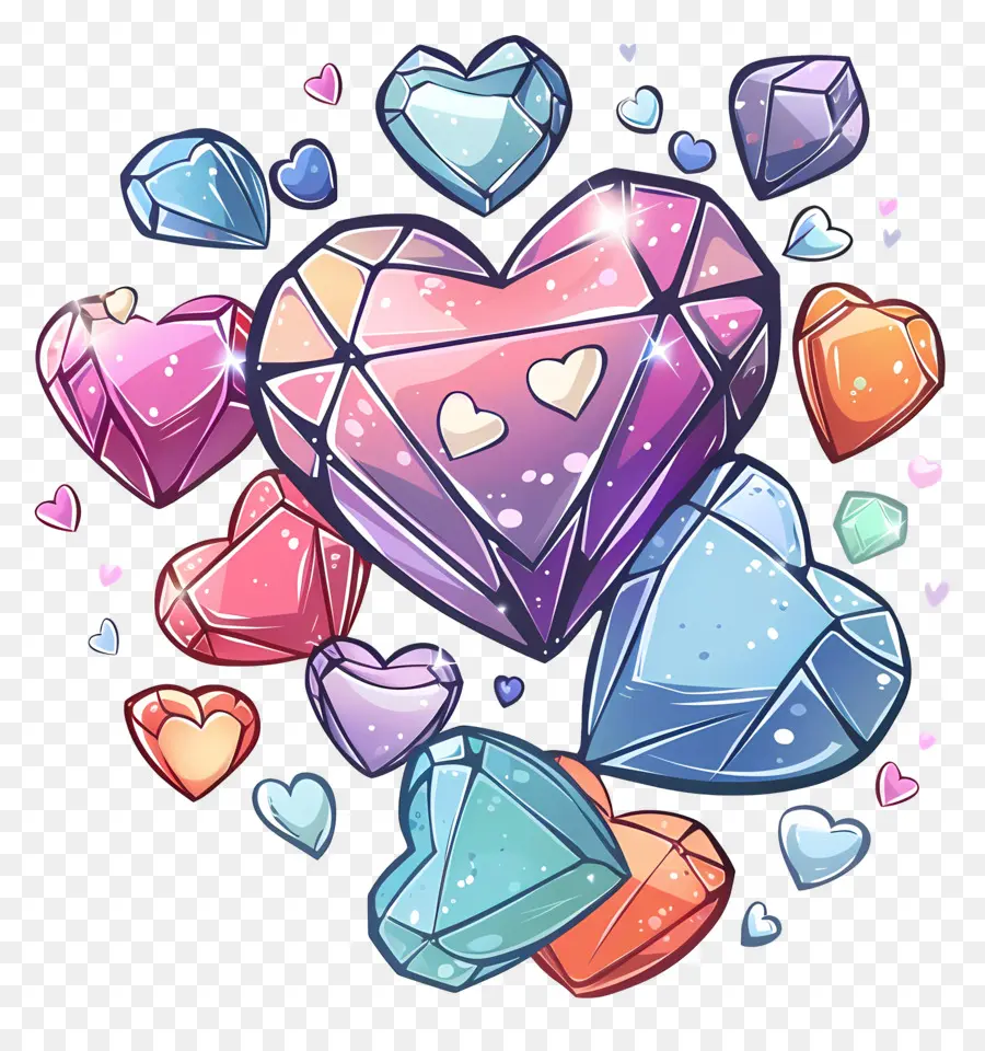 Los Diamantes，Corazón De Piedra Preciosa PNG