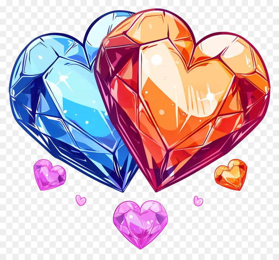 Los Diamantes，Corazones PNG