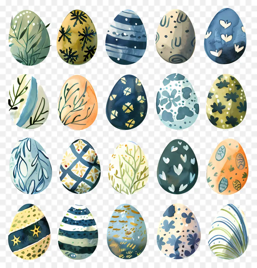 Los Huevos De Pascua，Acuarela PNG