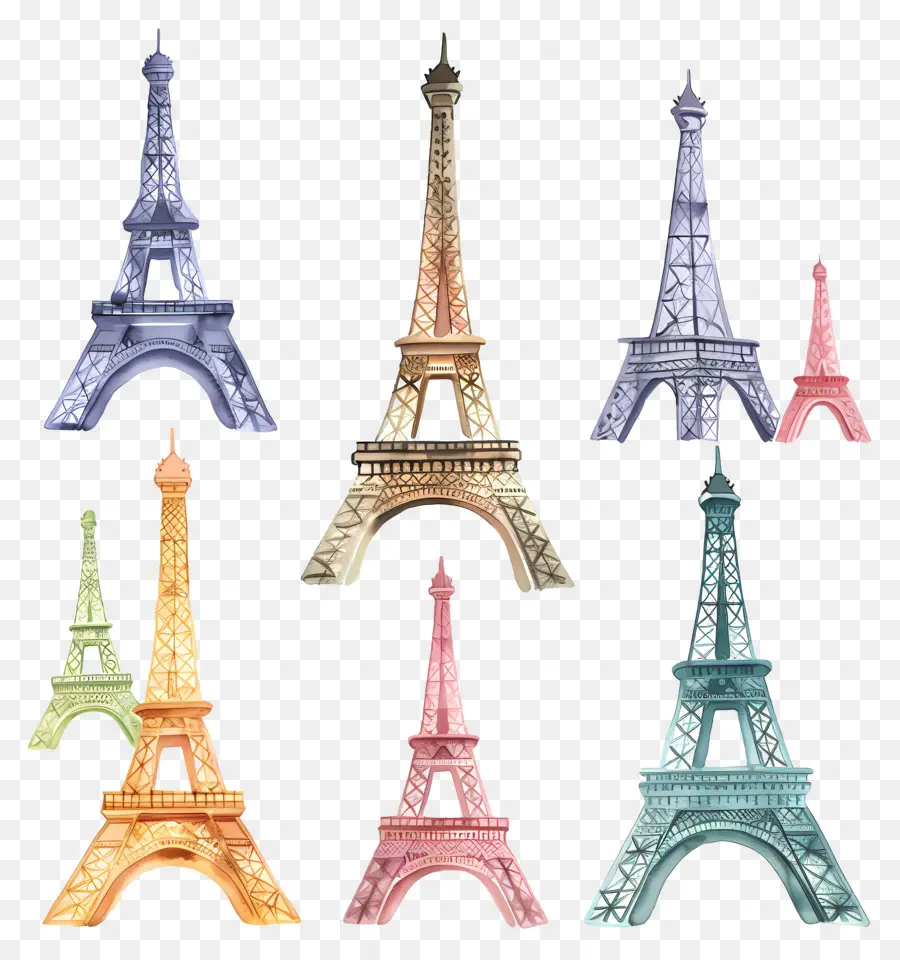 Eiffel，Colorido PNG