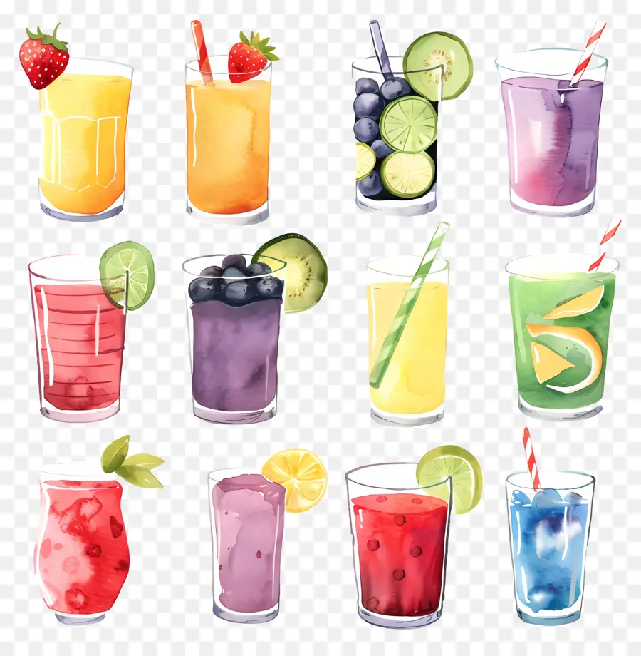 Batidos，Bebidas Coloridas PNG