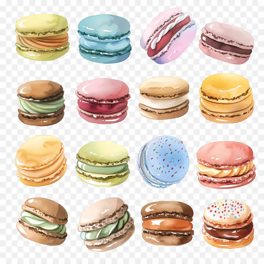 Macarons，Colorido PNG