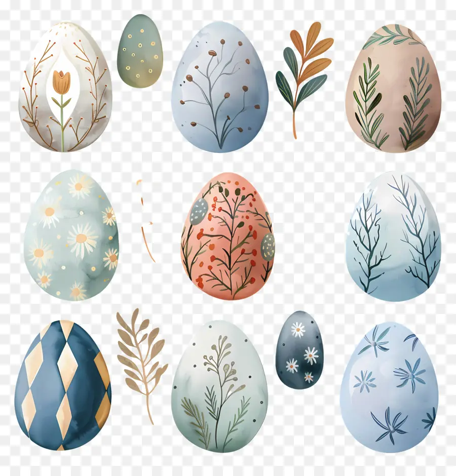 Los Huevos De Pascua，Acuarela PNG