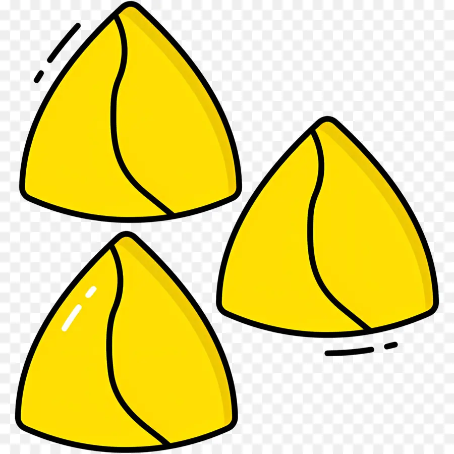 Día Mundial De Samosa，Triángulos Amarillos PNG