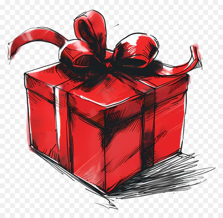 Rojo De Regalo，Caja De Regalo PNG