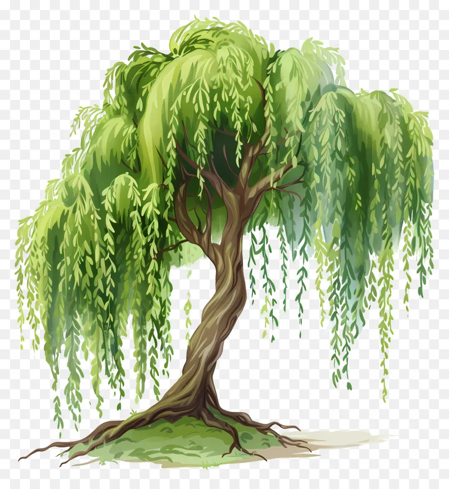 árbol De Sauce，Hojas Verdes PNG