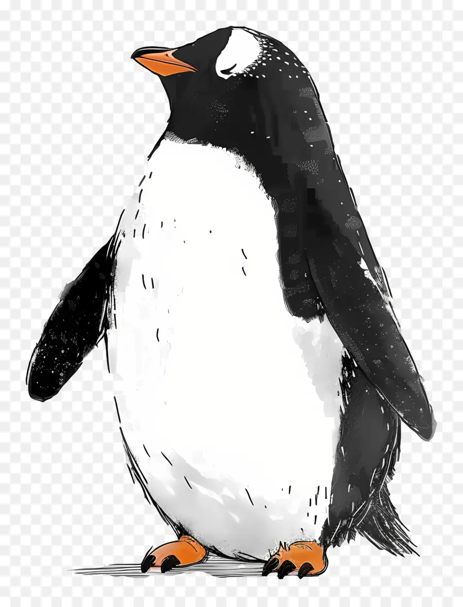 Dibujos Animados De Pingüinos，Suéter En Blanco Y Negro PNG