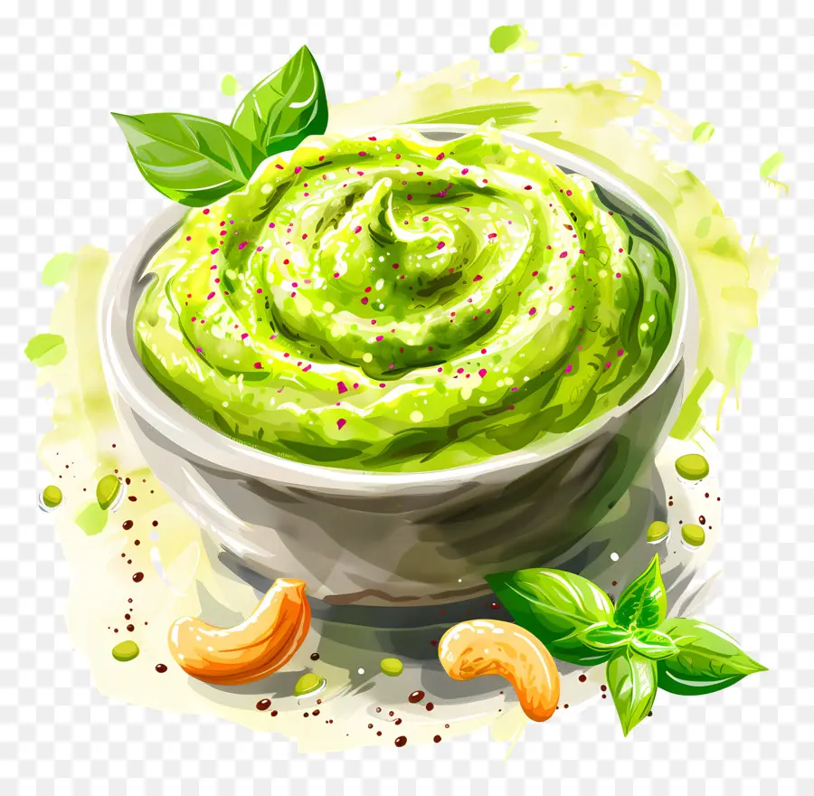 Puré De Verduras，Salsa De Pesto PNG