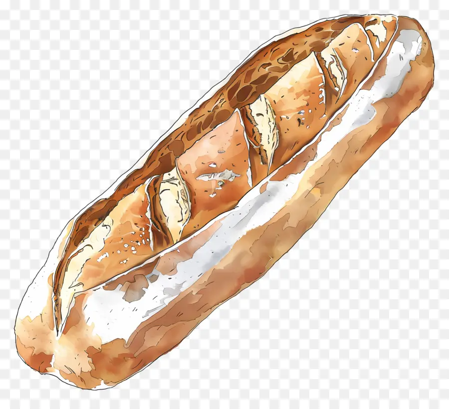 Baguette，Pintura A La Acuarela PNG