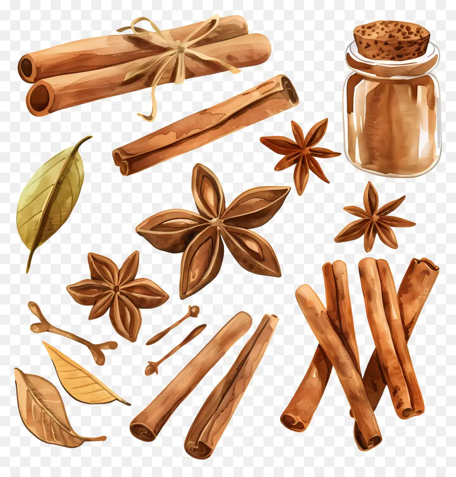 Canela，Ilustración Acuarela PNG