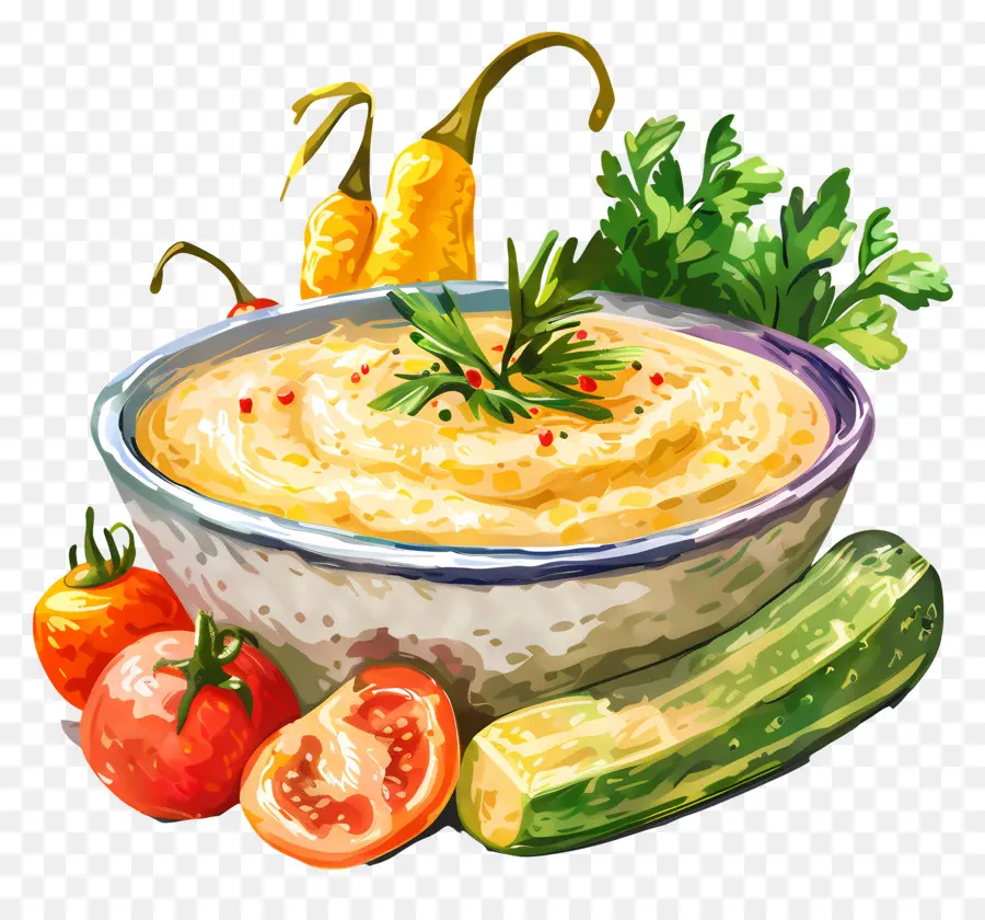 Puré De Verduras，Salsa De Ajo Asado PNG