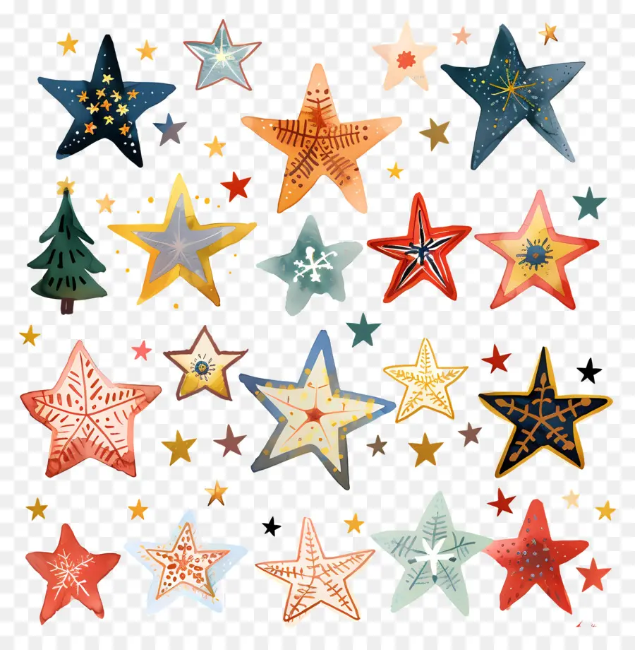 Estrellas，Coloridas Estrellas PNG