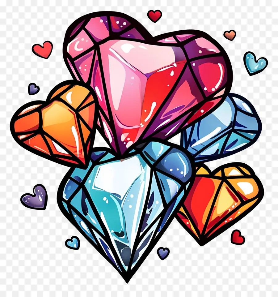 Los Diamantes，En Forma De Corazón PNG