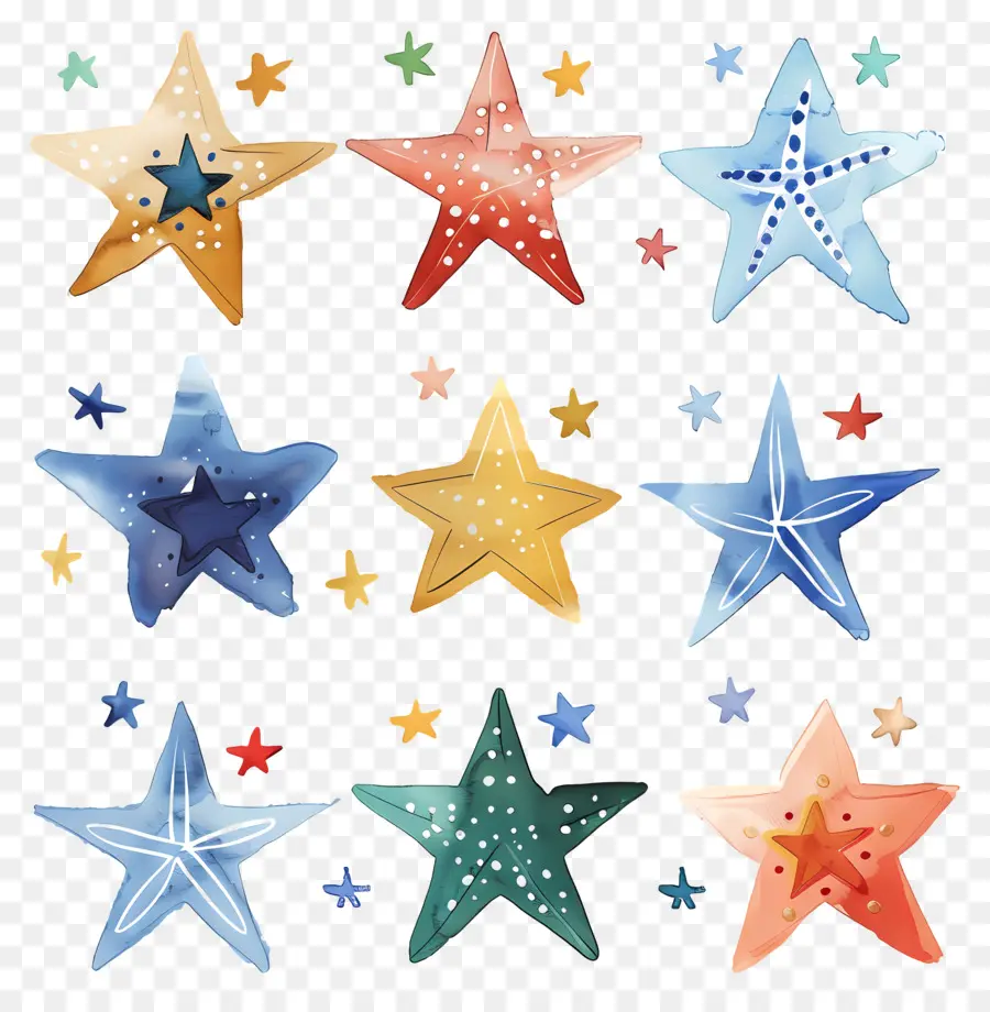 Estrellas，Acuarela PNG