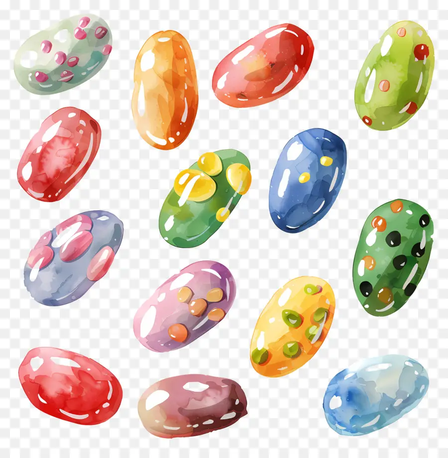 Jelly Beans，Pintura A La Acuarela PNG